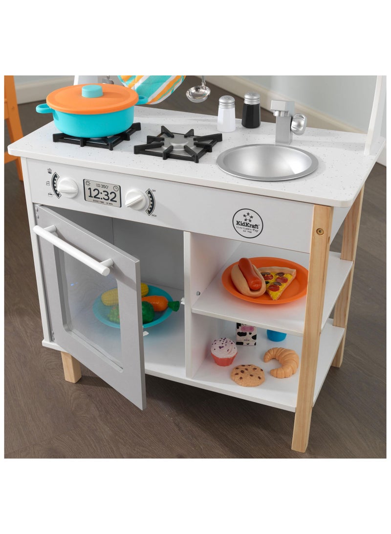 Wooden Pretend Toy Kitchen Playset