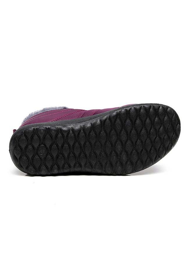 Ankle Boots Slip On Flat Casual Footwear Burgundy