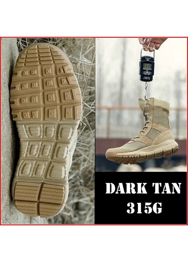 1-Pair Ultra Light Waterproof Fabric Breathable Combat Boots,Men's Outdoor Desert Boots Shoes,Mesh Light Military Fans Shoes