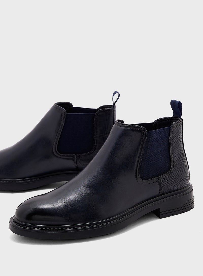 Textured Formal Chelsea Boots