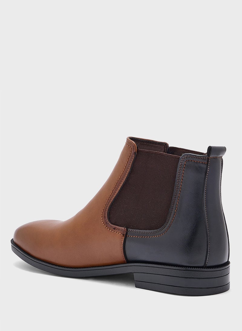 Color Block Chelsea Boots