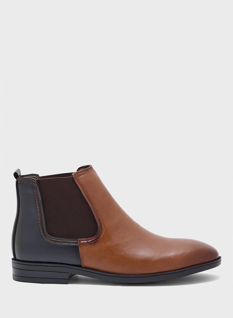 Color Block Chelsea Boots