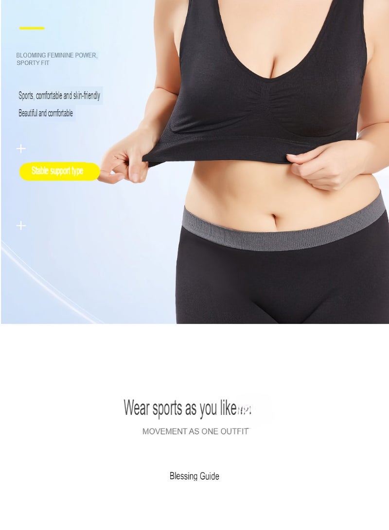 Women Sports Bra, Fitness Sports Yoga Bra with Removable Padding,  Double-layer Seamless  Sports Bra without Rims, Comfortable Soft Bra for Workouts Running Yoga Trainings, (Size M, Light Blue)