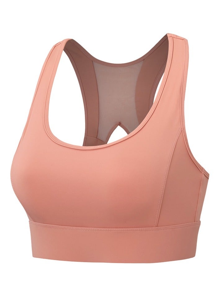 Fitness Sports Bra, Shock-proof High Neck Longline Sports Bra, Comfortable Soft and Durable Women's Thin Hollow Sports Bra for Running Cycling Yoga Jumping Training Workouts, (1pc Size M, Pink)