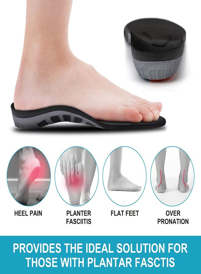 Orthotic Insoles, Plantar Fasciitis Insole, for Plantar Fasciitis Flat Feet Leg, Anti Fatigue Arch Support Shoe Insert Men Women, Relieve Foot Pain Work Boot Insoles for Standing All Day (XL: 43-44