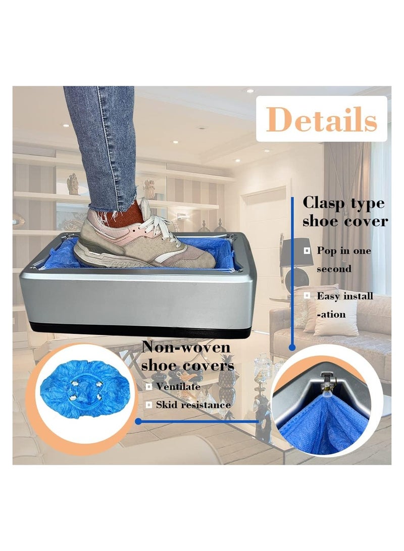 Automatic Shoe Cover Dispenser Shoe Cover Machine with  Disposable Shoe Covers Floor Guard Starter Kit Disposable Hygienic Boot Covers with Dispenser for Home Medical Facility Shop