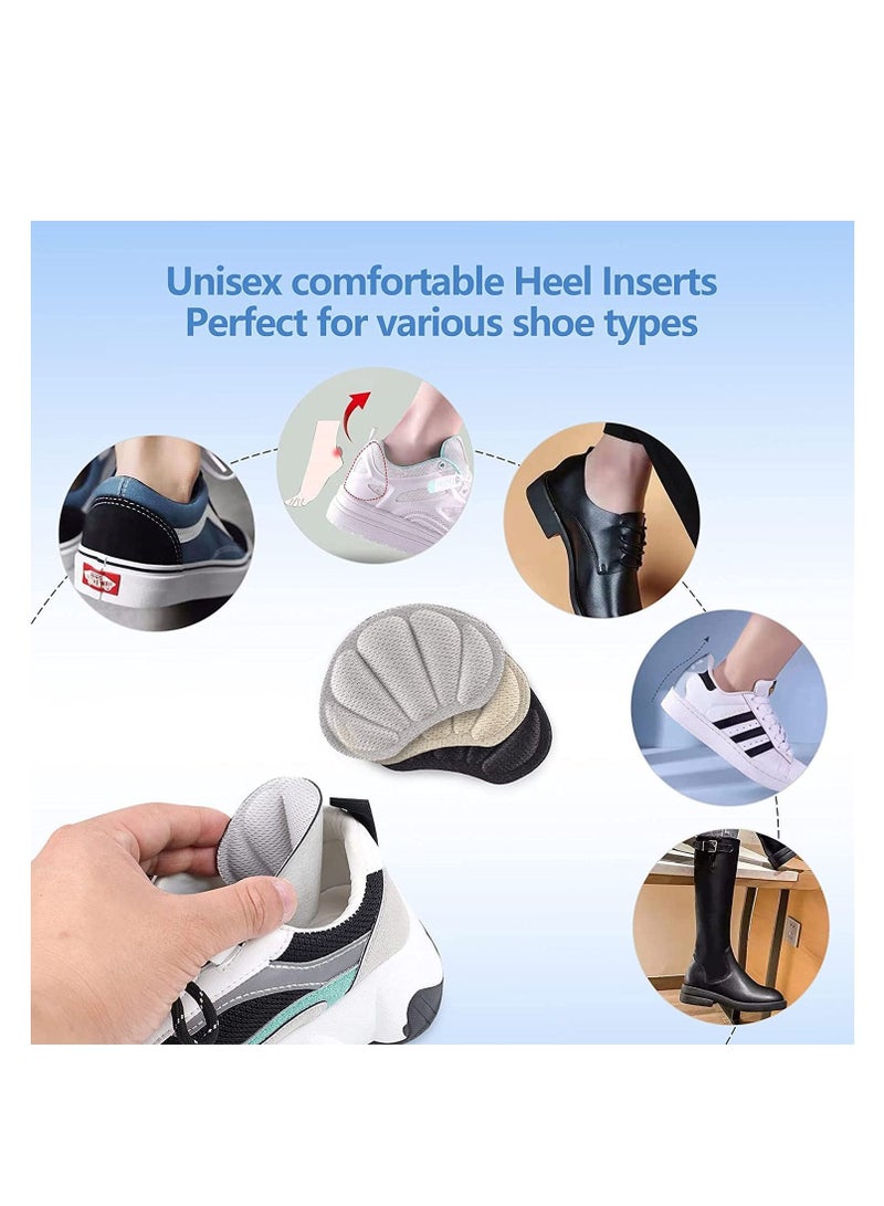 Heel Grips Liner Cushions Insole, 12 Pieces Shoes Insert Pads for Loose Too Big Shoes Prevent Rubbing Blisters Slip Filler Improve Shoe Fit and Comfort for Men Women