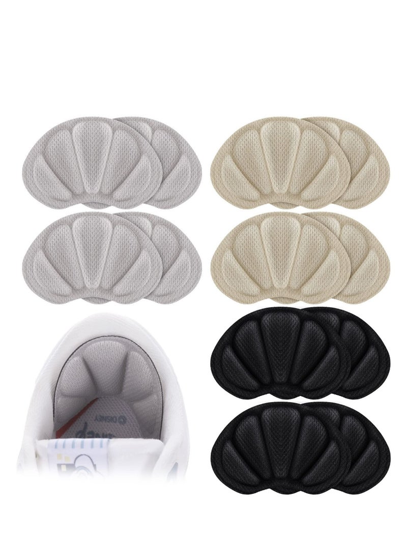 Heel Grips Liner Cushions Insole, 12 Pieces Shoes Insert Pads for Loose Too Big Shoes Prevent Rubbing Blisters Slip Filler Improve Shoe Fit and Comfort for Men Women