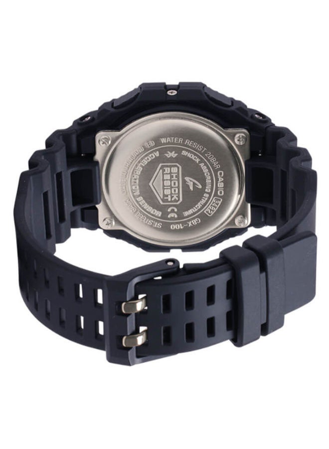 Men's Octagon Shape Resin Band Digital Wrist Watch 52 mm - Black - GBX-100-1DR