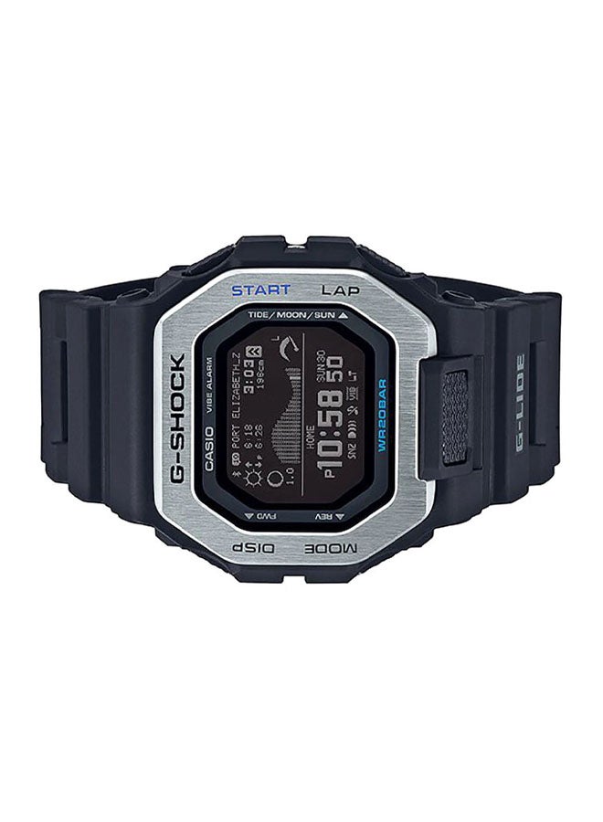 Men's Octagon Shape Resin Band Digital Wrist Watch 52 mm - Black - GBX-100-1DR