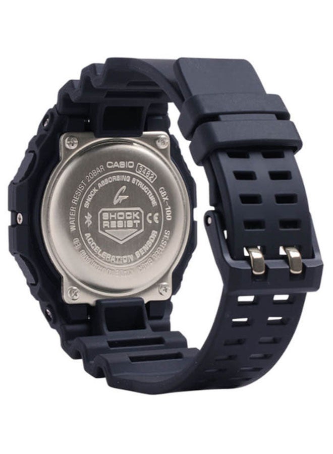 Men's Octagon Shape Resin Band Digital Wrist Watch 52 mm - Black - GBX-100-1DR