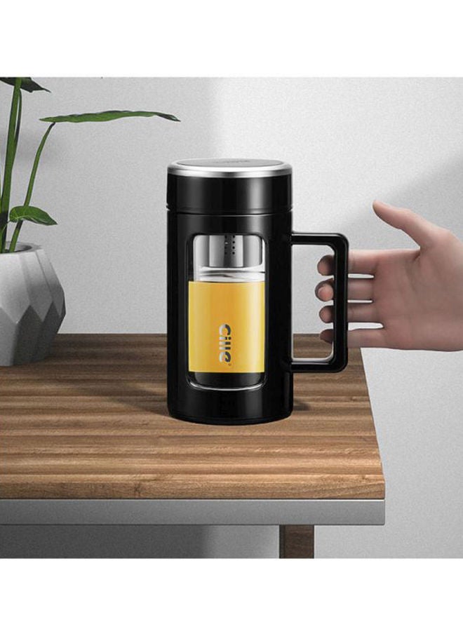 Glass Strap Business Office Portable Water Cup Black