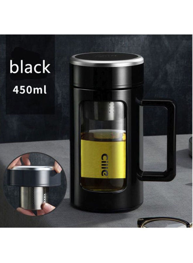 Glass Strap Business Office Portable Water Cup Black