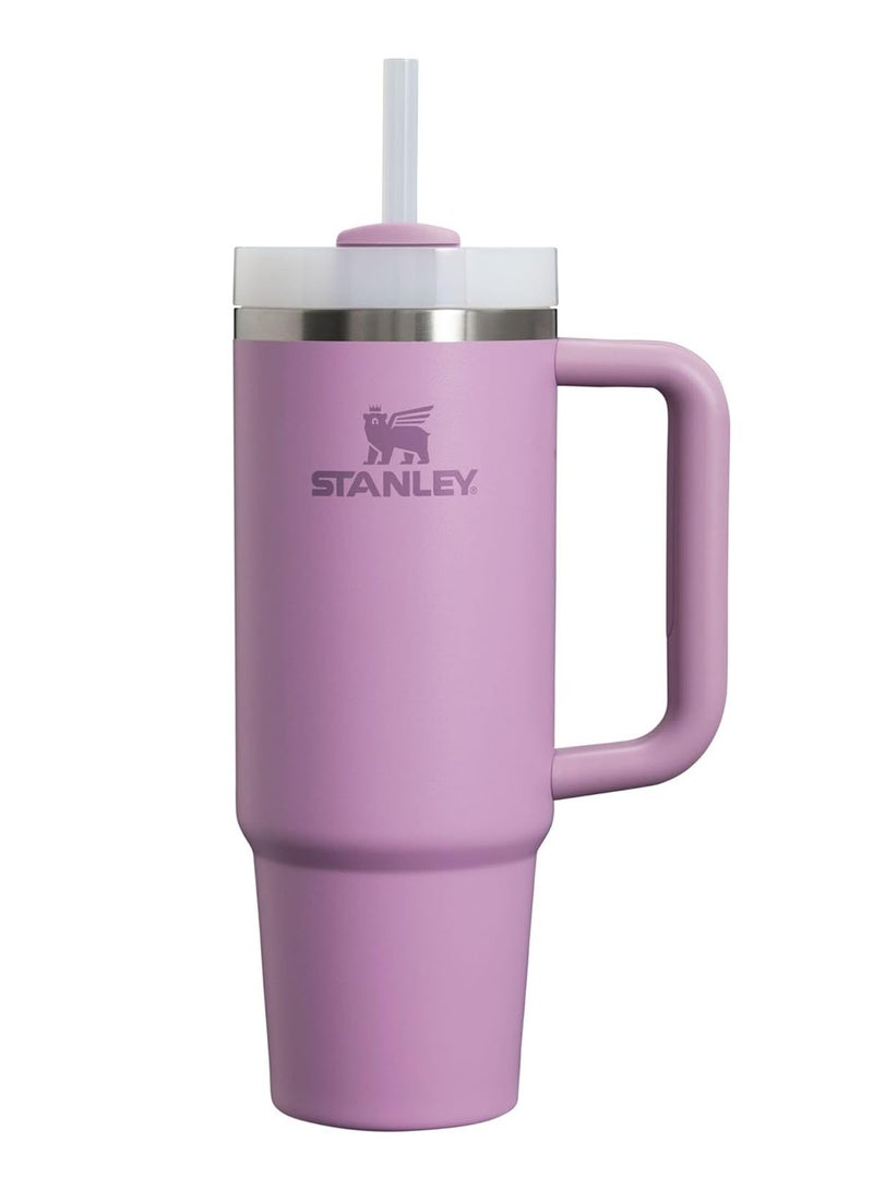 Stainless steel portable 40 oz insulated tumbler with lid and straw for water, iced tea, coffee, smoothies and more.