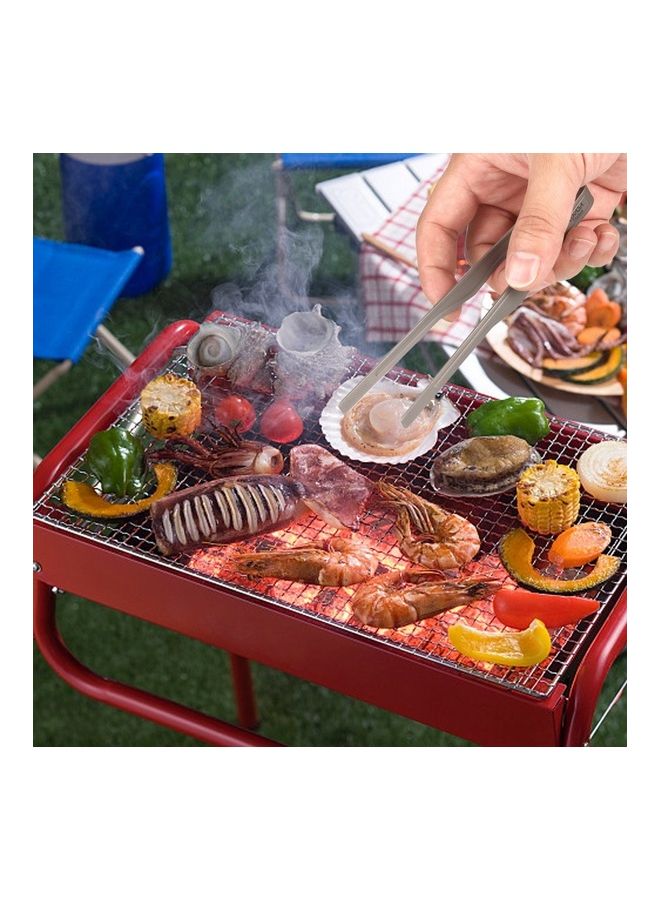 Titanium Tongs Clip Grilling Tool Outdoor Grey 25 X 7 1.5cm