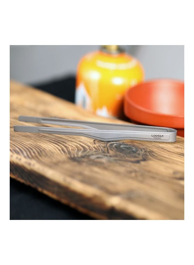 Titanium Tongs Clip Grilling Tool Outdoor Grey 25 X 7 1.5cm