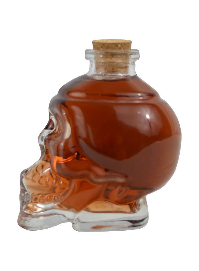 Skull Shaped Glass Decanter Clear