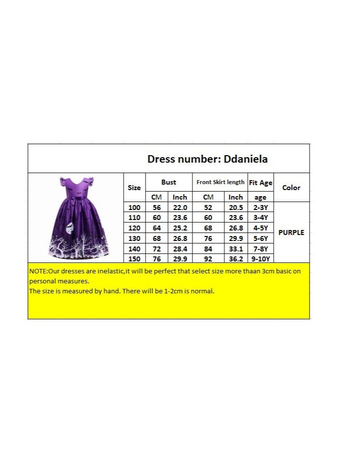 Halloween Printed Costume Dress - Purple