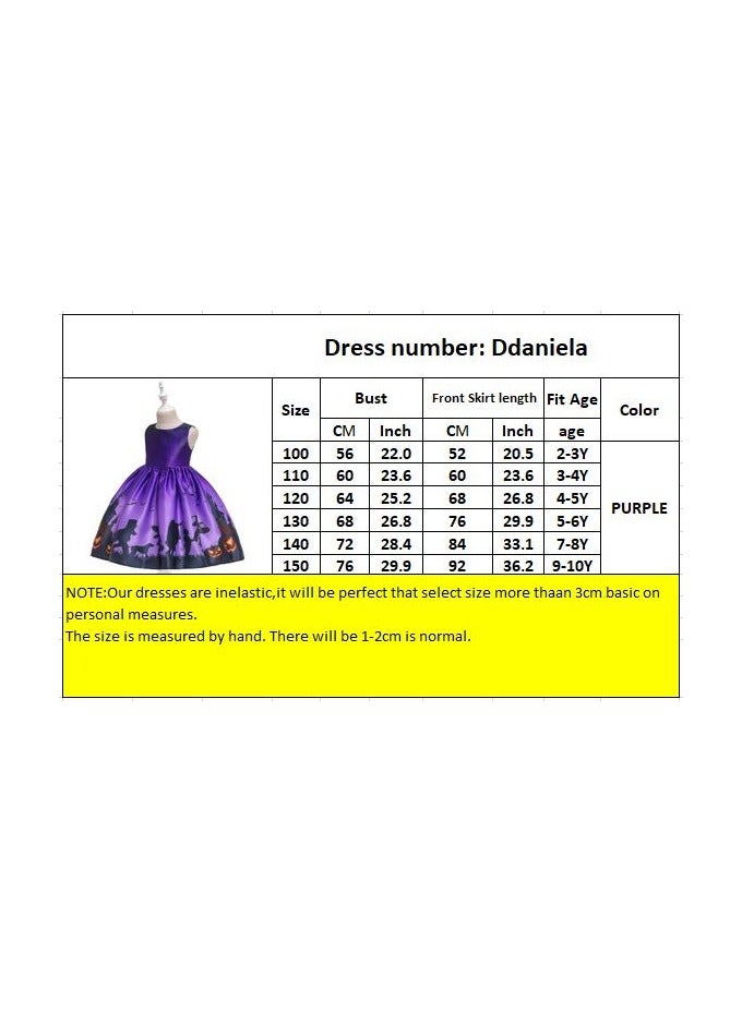 Halloween Carnaval Printed Dress - Purple