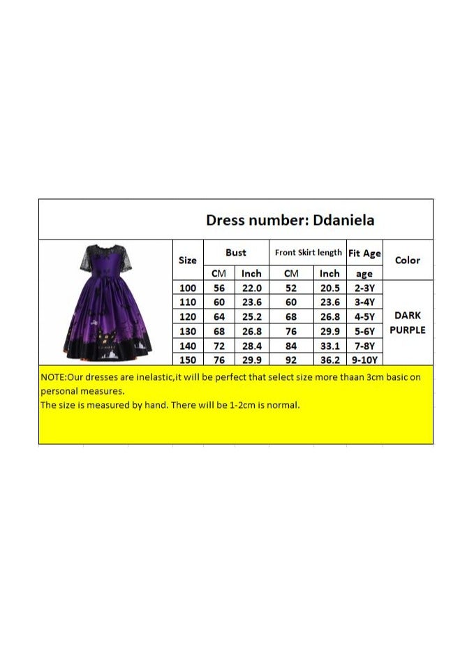 Halloween Printed Long Dress - Purple