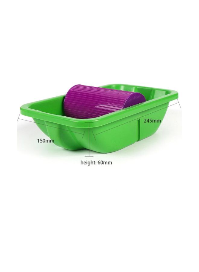 3-Piece Paint Roller With Brush And Tray Green/Purple