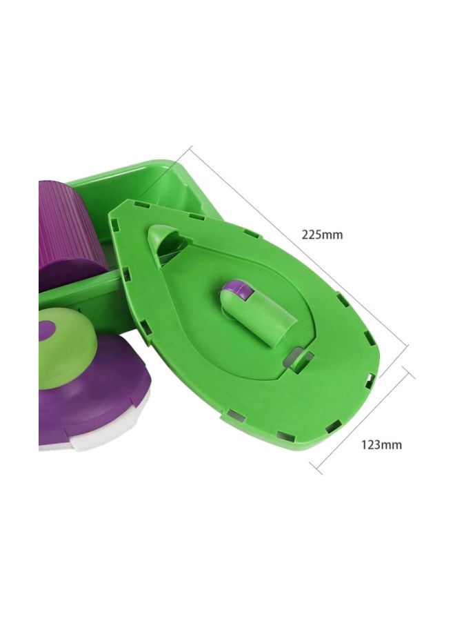 3-Piece Paint Roller With Brush And Tray Green/Purple