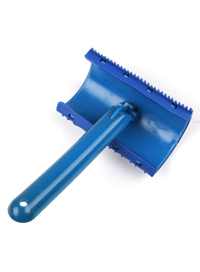 Wood Grain Rubber Paint Roller With Handle Blue 16centimeter