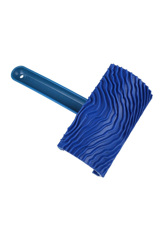 Wood Grain Rubber Paint Roller With Handle Blue 16centimeter