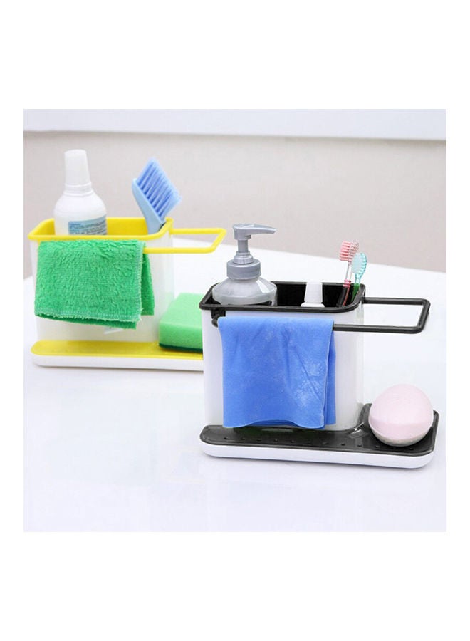 Household Kitchen Sponge Brush Holder Black/White 21x11.4x13.5centimeter