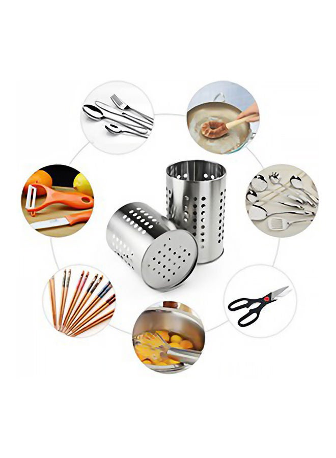 Chopsticks Utensil Holder Silver