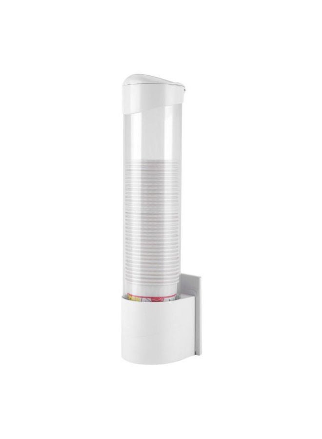 Anti Dust Paper Cup Dispenser Plastic Holder White/Clear 7.5centimeter