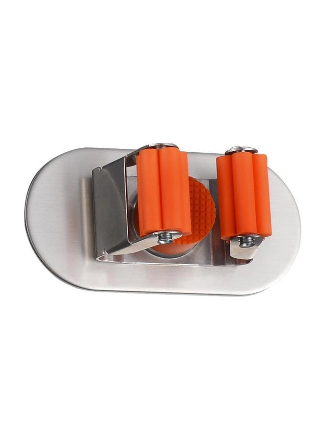 Stainless Steel Multi-Function Wall-Mounted Broom Mop Holder Orange 90 x 43 45centimeter