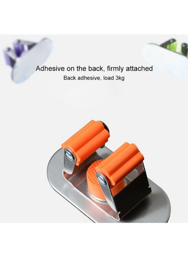 Stainless Steel Multi-Function Wall-Mounted Broom Mop Holder Orange 90 x 43 45centimeter