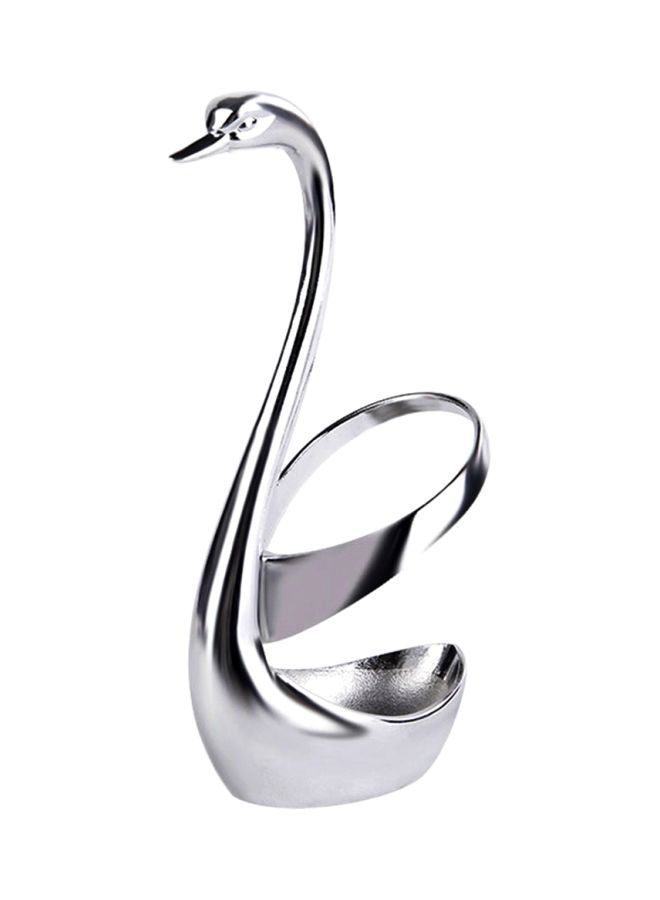 Swan Shaped Cutlery Holder Silver 15x7.5cm