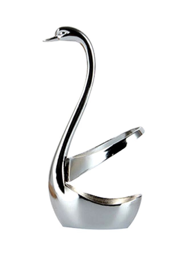 Swan Shaped Cutlery Holder Silver 15x7.5cm