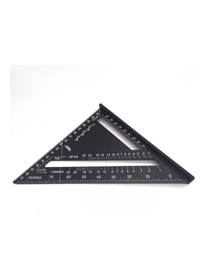 7-inch Aluminum Alloy Triangle Ruler Black