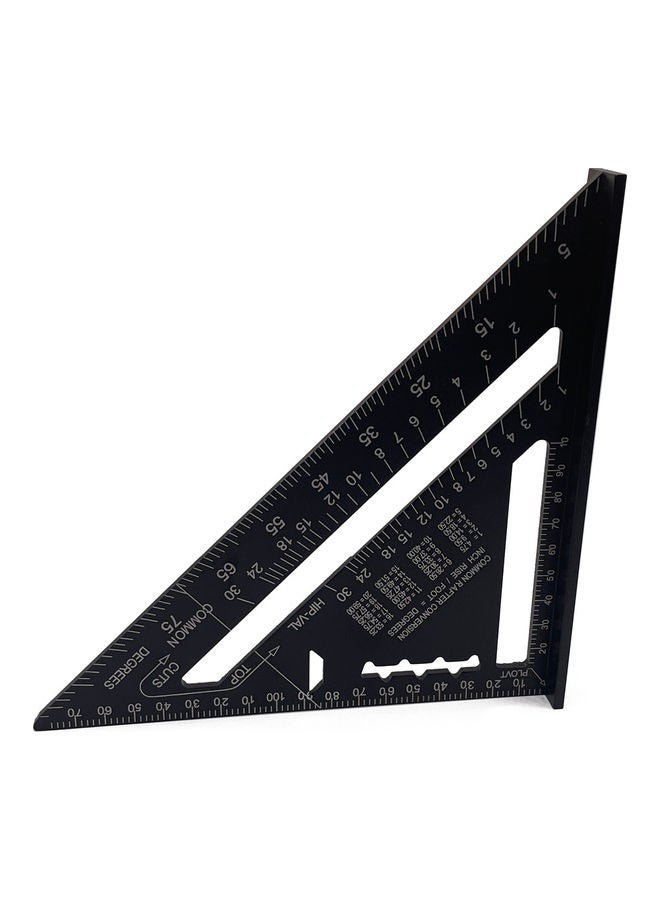 7-inch Aluminum Alloy Triangle Ruler Black
