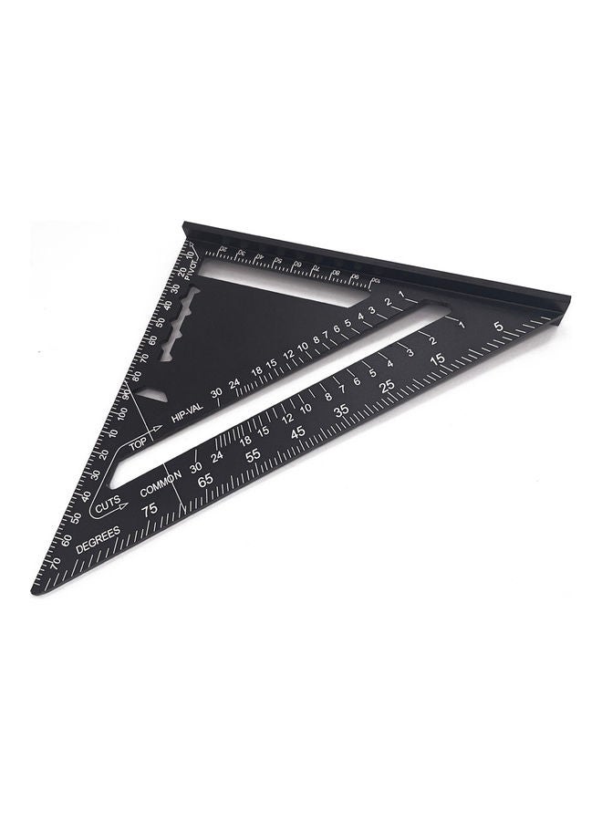 7-inch Aluminum Alloy Triangle Ruler Black