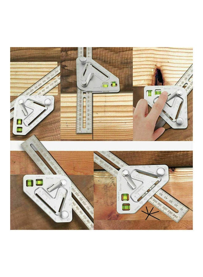 Multifunctional Woodworking Triangle Ruler Silver