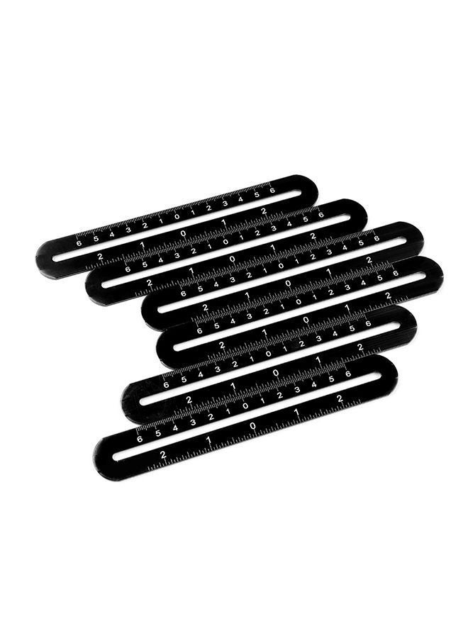 6-Sided Universal Aluminum Alloy Ruler Black 17x2x12cm