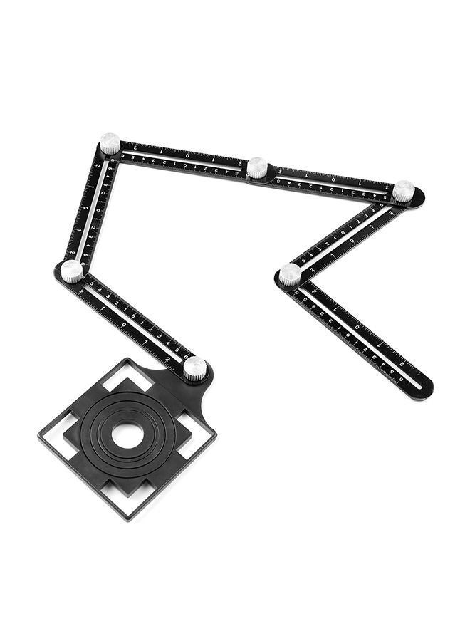 6-Sided Universal Aluminum Alloy Ruler Black 17x2x12cm