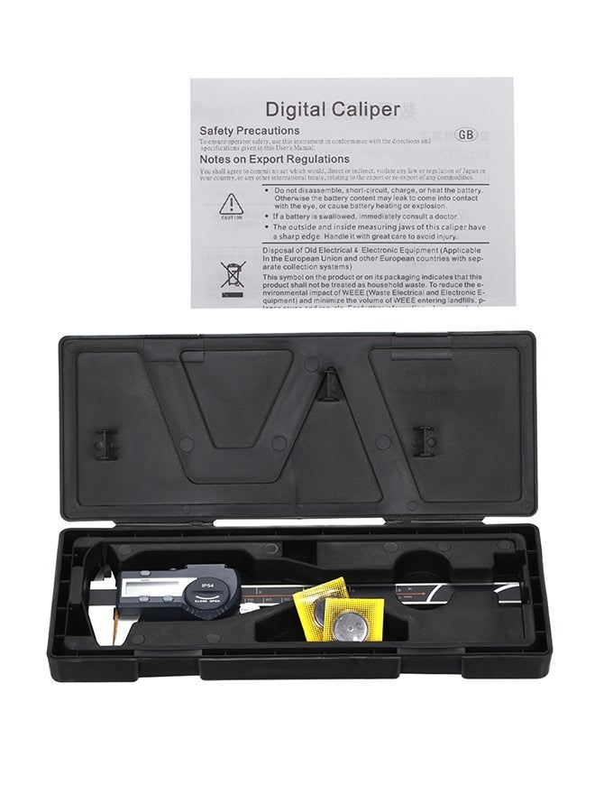 Waterproof Digital Vernier Caliper With LCD Display Black