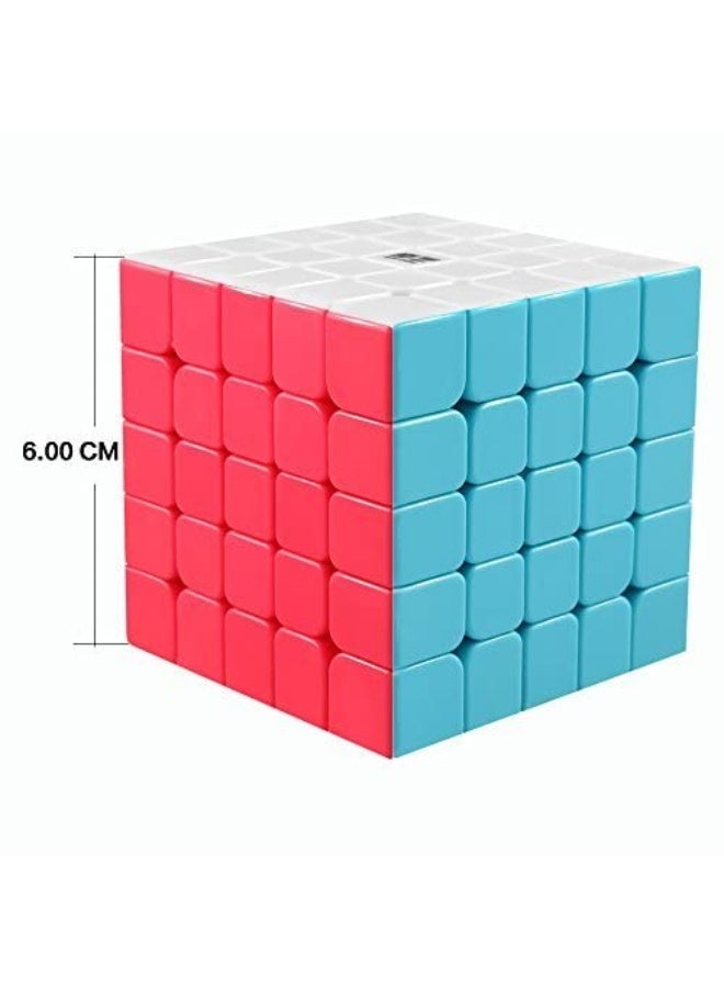 Coogam Qiyi 5x5 Speed Cube Stickerless Magic Puzzle Toy Gift for Kids and Adults Challenge (Qizheng S Version)