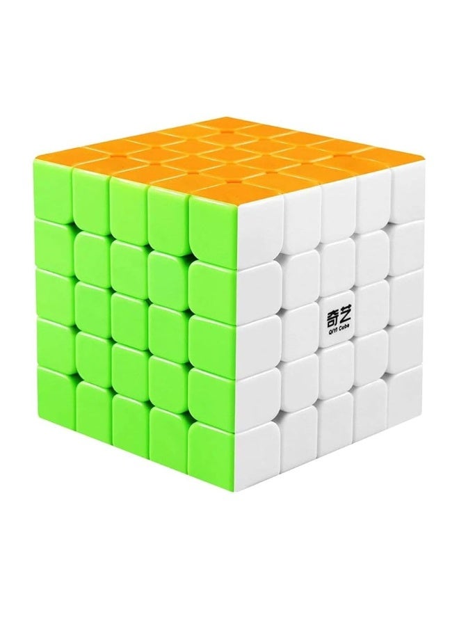 Coogam Qiyi 5x5 Speed Cube Stickerless Magic Puzzle Toy Gift for Kids and Adults Challenge (Qizheng S Version)