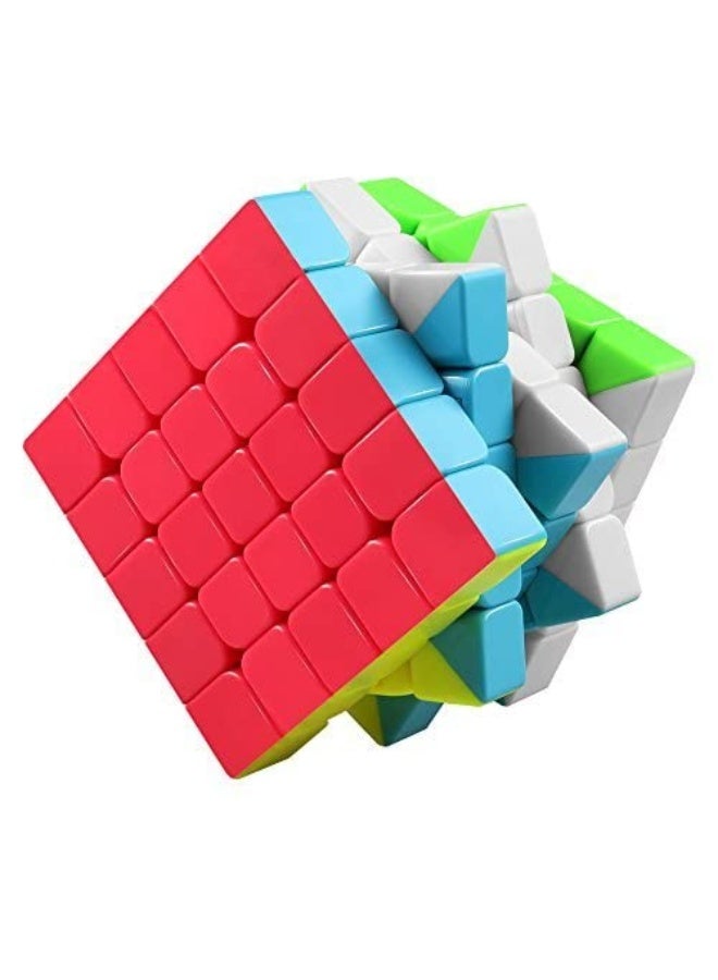 Coogam Qiyi 5x5 Speed Cube Stickerless Magic Puzzle Toy Gift for Kids and Adults Challenge (Qizheng S Version)