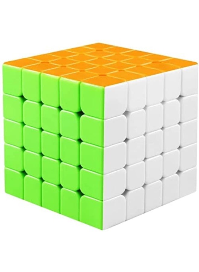 Coogam Qiyi 5x5 Speed Cube Stickerless Magic Puzzle Toy Gift for Kids and Adults Challenge (Qizheng S Version)