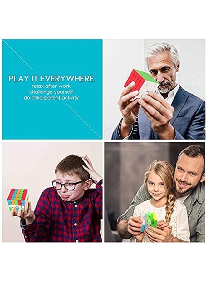 Coogam Qiyi 5x5 Speed Cube Stickerless Magic Puzzle Toy Gift for Kids and Adults Challenge (Qizheng S Version)