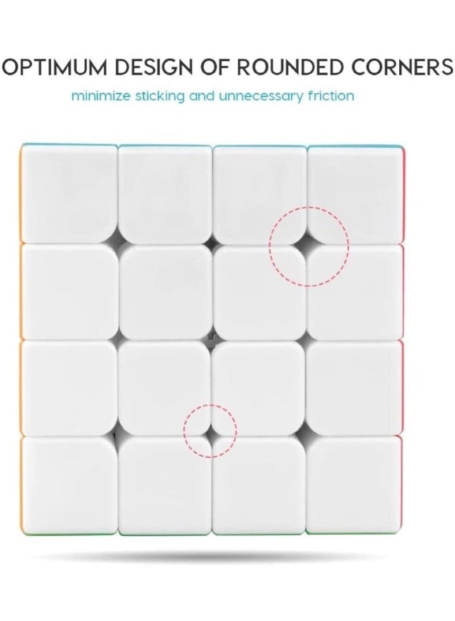 Coogam Qiyi 4x4 Speed Cube Stickerless Magic Puzzle Toy Gift for Kids and Adults Challenge (Qiyuan S Version)