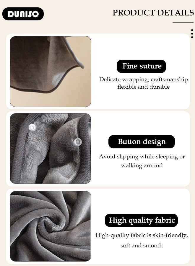 2 in 1 Wearable Blanket Button Shawl, Multifunction Shoulder Warm, Fleece Wearable Blanket, Comfy Poncho Throw, Lap Blanket for Winter, Home, Office, School