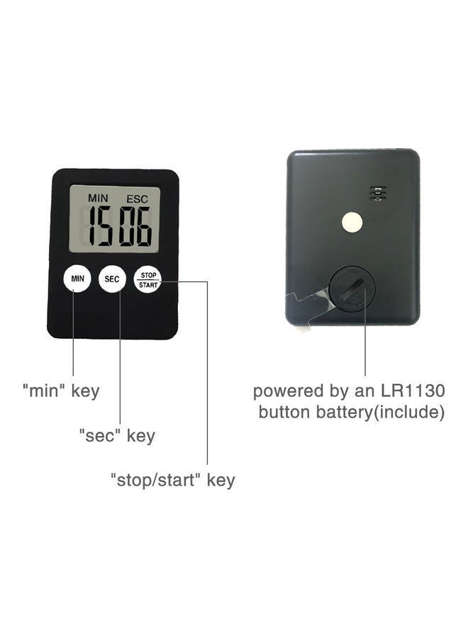 Digital Kitchen Cooking Timer Countdown for with Large Number Display 99 Minutes 59 Seconds Setting Black 7.2*1*5.5cm